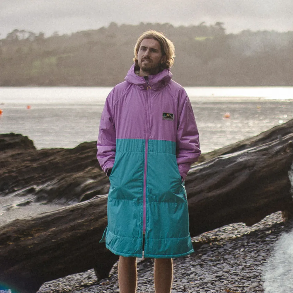Floris van Bommel Changing Robes & Ponchos|Changing Robes & Surf Ponchos>Roaming Recycled Sherpa Lined Changing Robe Viridian Green/Orchid