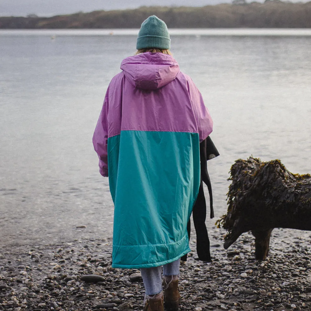 Floris van Bommel Changing Robes & Ponchos|Changing Robes & Surf Ponchos>Roaming Recycled Sherpa Lined Changing Robe Viridian Green/Orchid