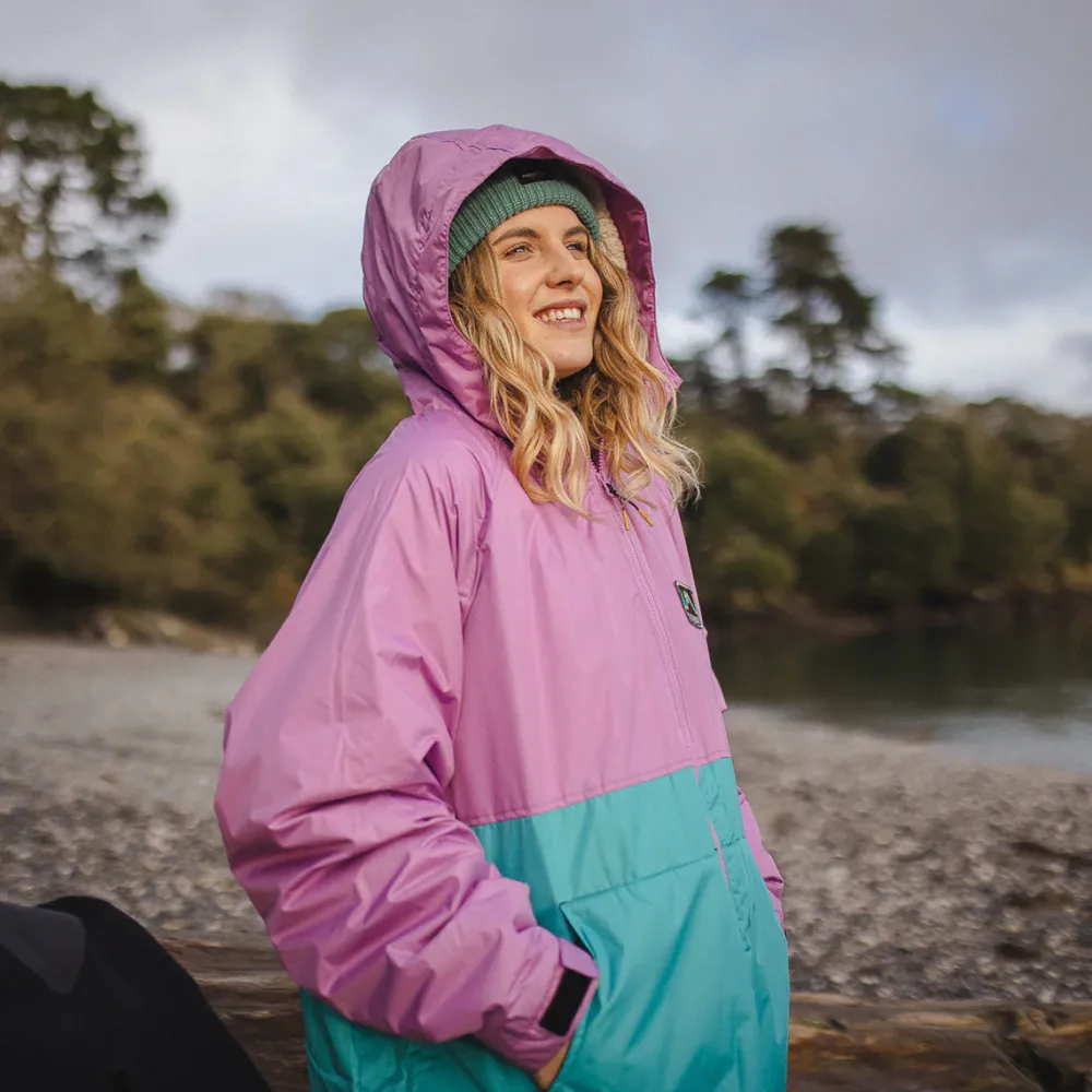 Passenger Changing Robes & Ponchos|Changing Robes & Surf Ponchos>Roaming Recycled Sherpa Lined Changing Robe Viridian Green/Orchid