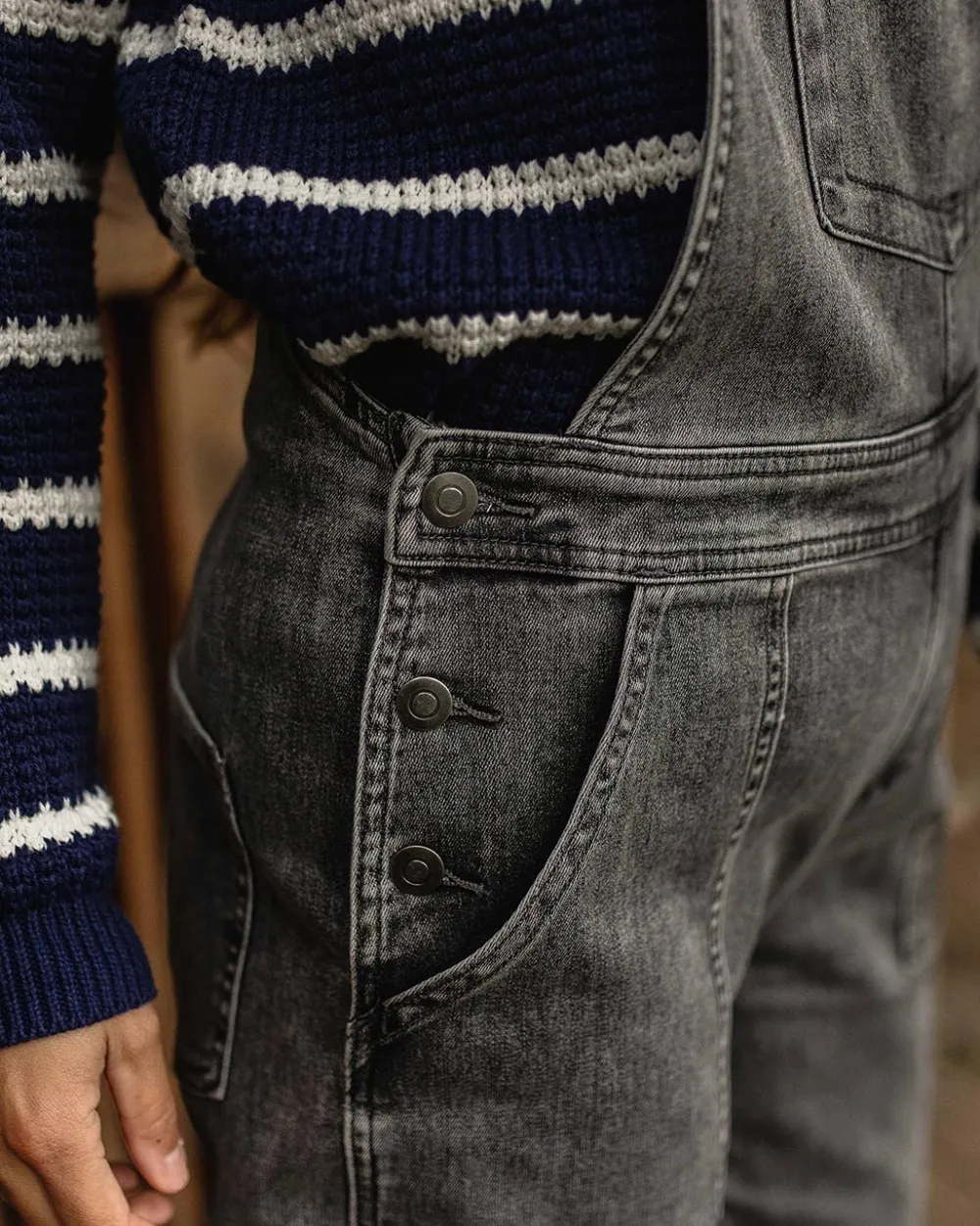 Passenger Dungarees & Pants|Women's Outlet>Roamist Organic Cotton Dungarees Washed Black Denim