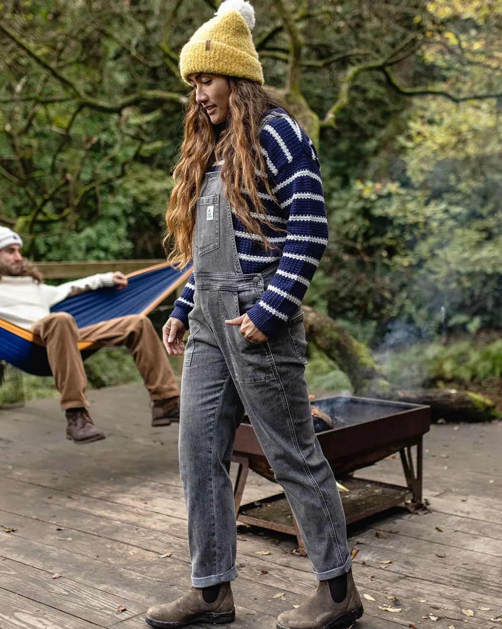 Passenger Dungarees & Pants|Women's Outlet>Roamist Organic Cotton Dungarees Washed Black Denim