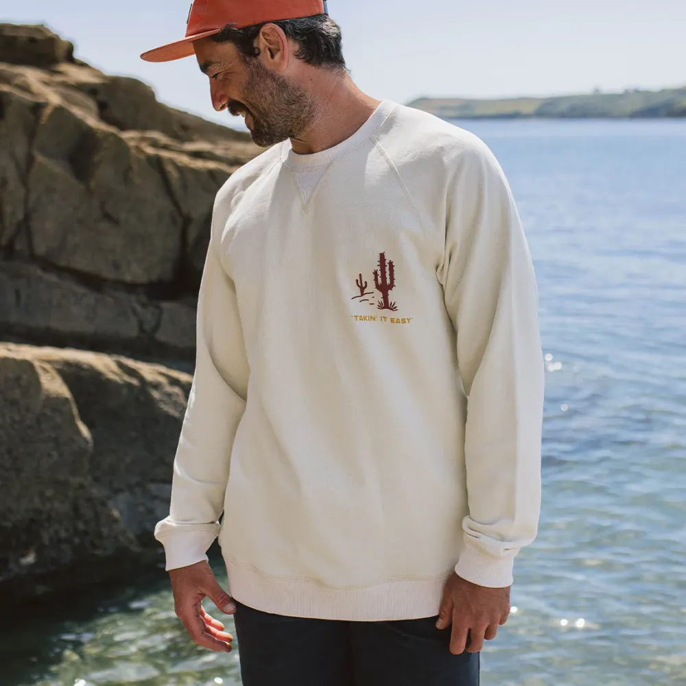 Passenger Hoodies & Sweatshirts|Men's Outlet>Roll Slow Recycled Cotton Sweatshirt Egret