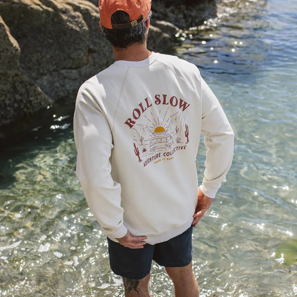 Passenger Hoodies & Sweatshirts|Men's Outlet>Roll Slow Recycled Cotton Sweatshirt Egret