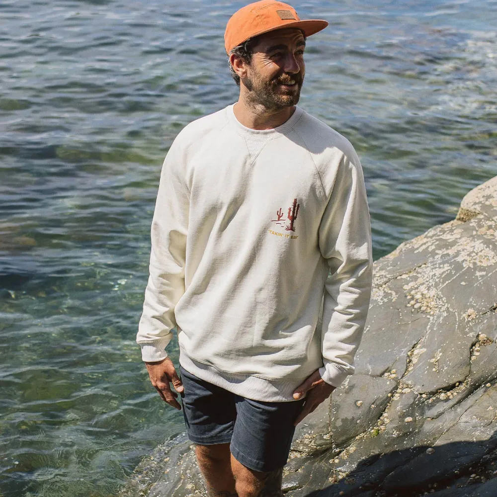 Passenger Hoodies & Sweatshirts|Men's Outlet>Roll Slow Recycled Cotton Sweatshirt Egret