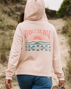 Passenger Hoodies & Sweatshirts|Women's Outlet>Rolling Slow Recycled Cotton Hoodie Peachy Pink