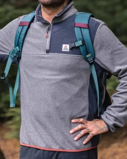 Passenger Fleece|Fleece>Root Recycled Polar 1/4 Zip Fleece Grey Marl