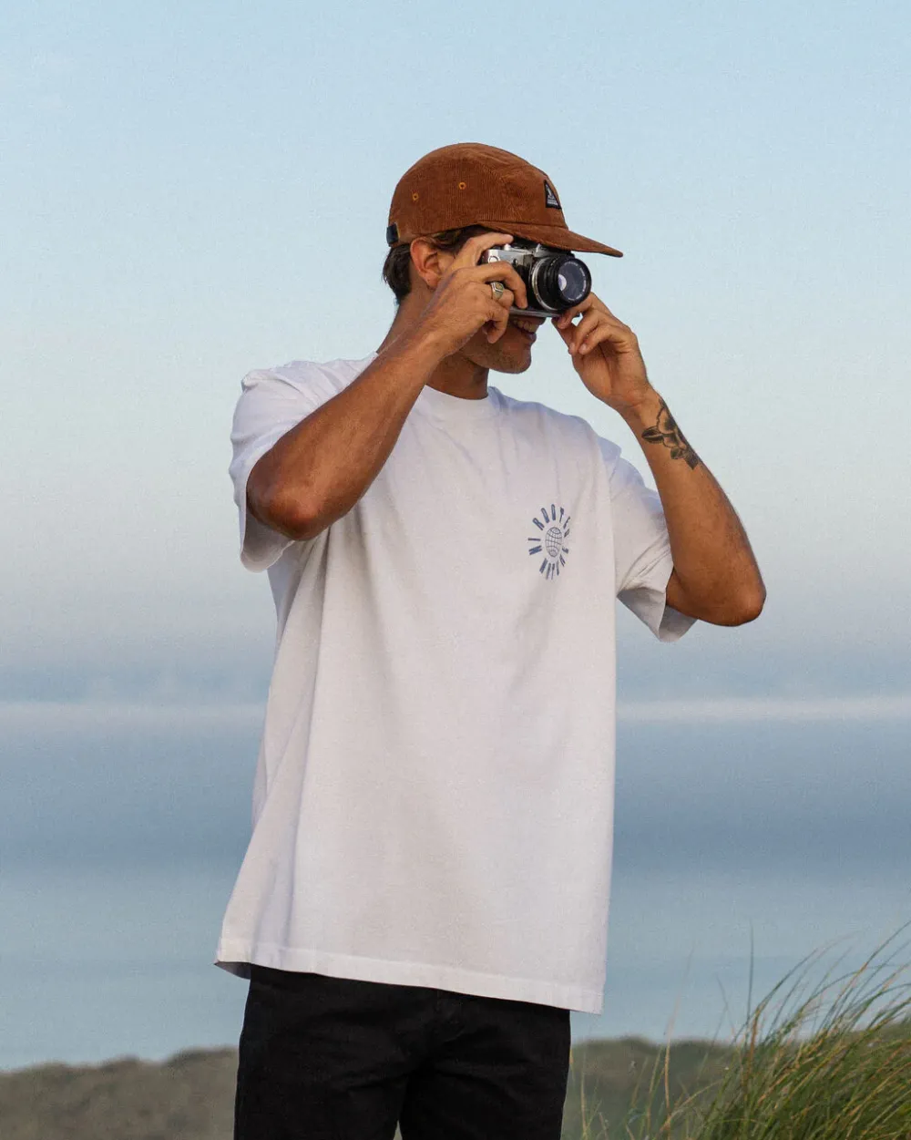 Floris van Bommel T-Shirts & Tank Tops|Men's Outlet>Rooted Recycled Relaxed Fit T-Shirt White