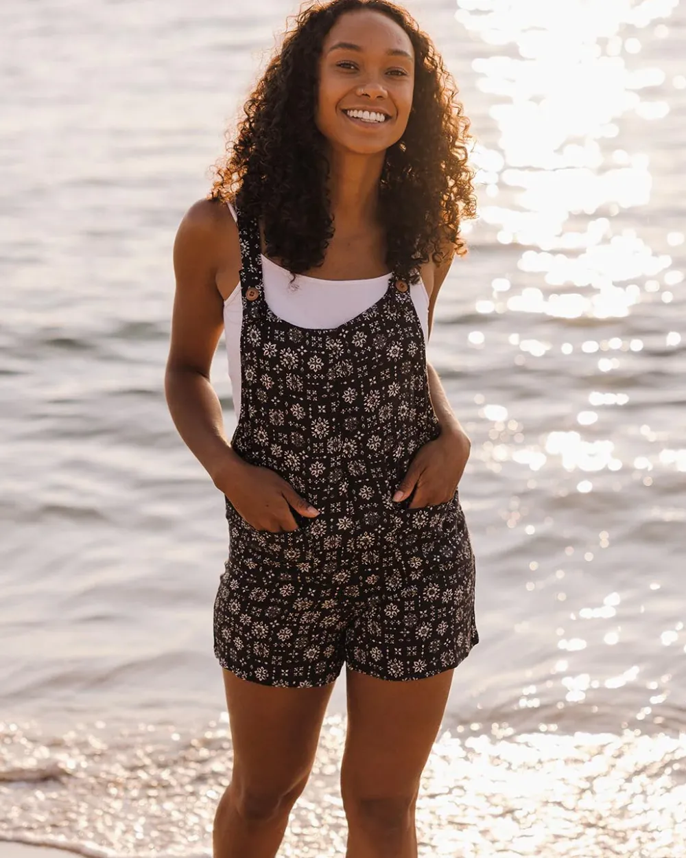 Passenger Shorts|Jumpsuits & Playsuits>Safron Playsuit Simple Tile Faded Black