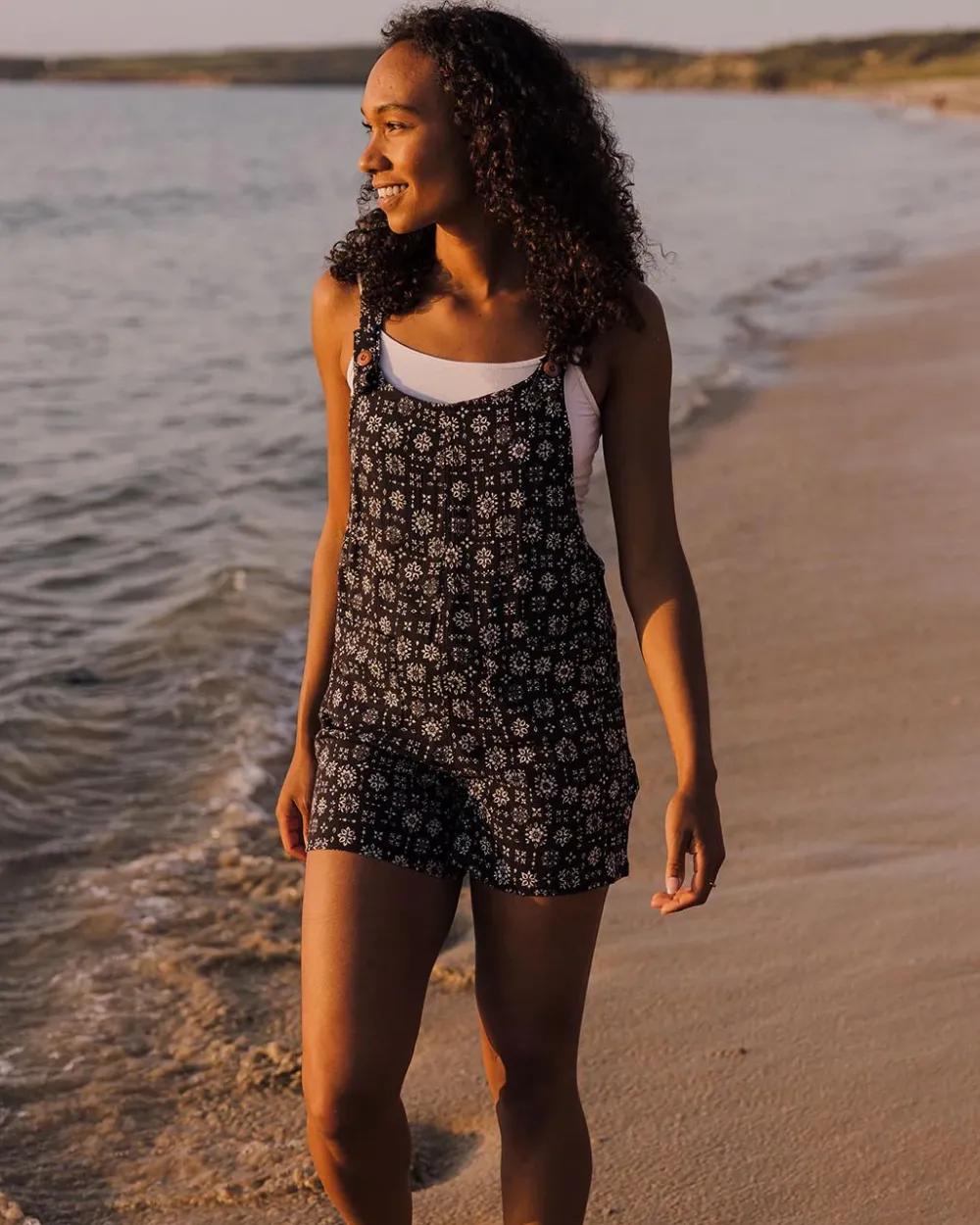 Passenger Shorts|Jumpsuits & Playsuits>Safron Playsuit Simple Tile Faded Black
