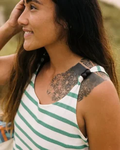 Passenger Tank Tops|Women's Outlet>Sage Stripe Vest Deep Sea