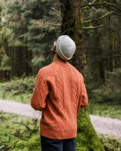 Passenger Knitwear|Men's Outlet>Sandbar Cable Knitted Jumper Baked Clay