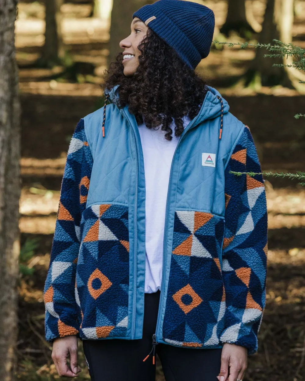 Passenger Fleece|Fleece>Sefton Recycled Deep-Pile Sherpa Fleece Homespun Dark Denim