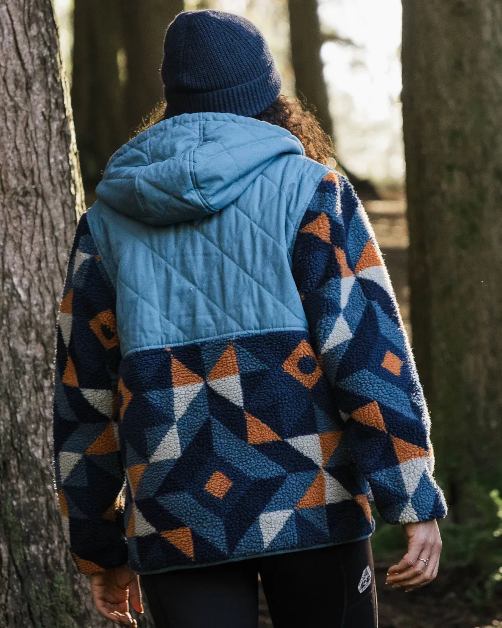 Passenger Fleece|Fleece>Sefton Recycled Deep-Pile Sherpa Fleece Homespun Dark Denim