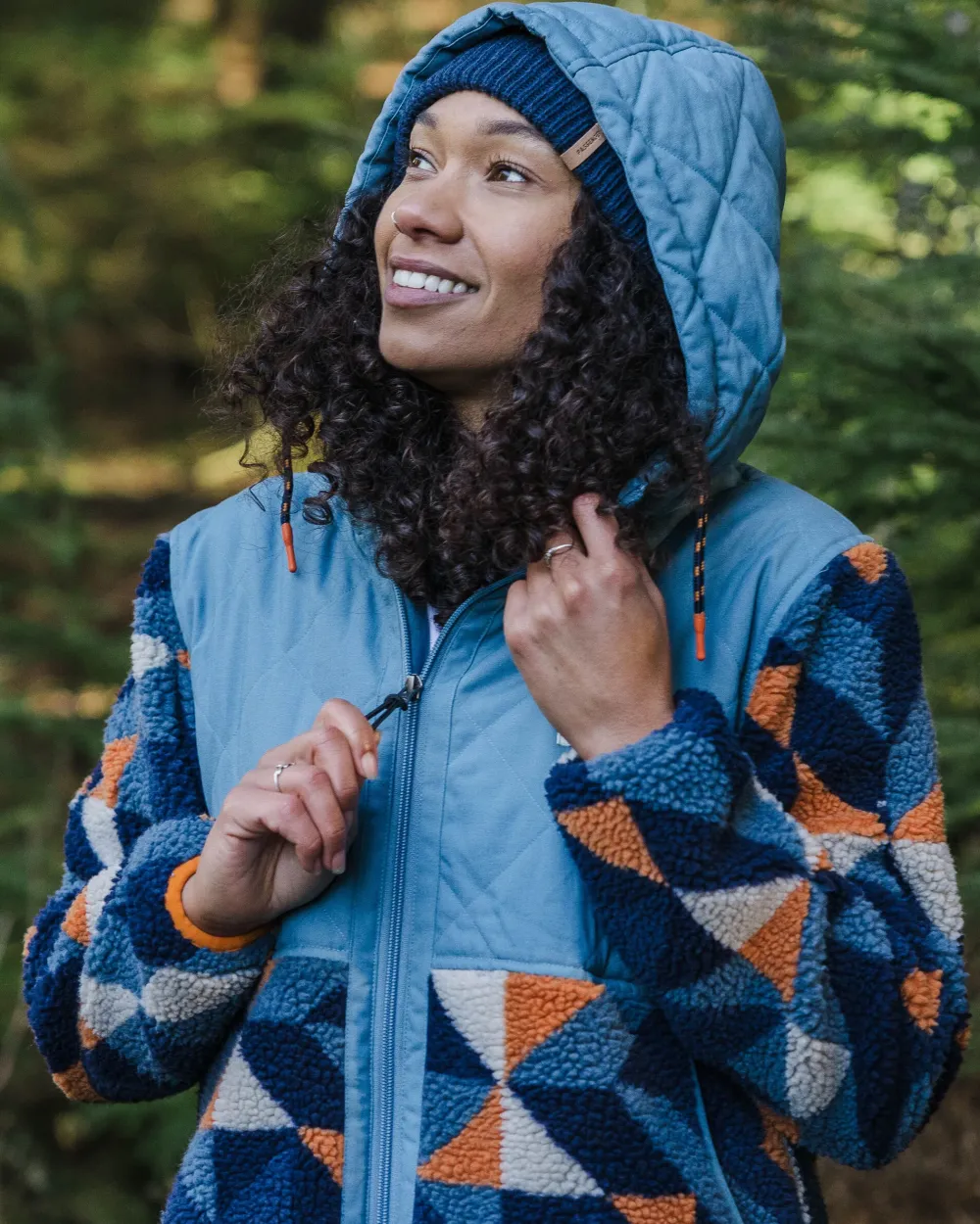 Passenger Fleece|Fleece>Sefton Recycled Deep-Pile Sherpa Fleece Homespun Dark Denim