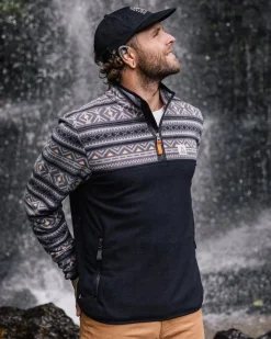 Floris van Bommel Fleece|Fleece>Set Off Recycled Polar 1/4 Zip Fleece Nordic Geo Charcoal