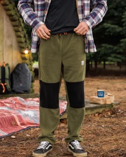 Floris van Bommel Pants|Winter Road Trip Essentials>Set Off Recycled Polar Fleece Jogger True Black/ Khaki