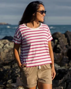 Passenger Tops & T-Shirts|Women's Outlet>Skye Stripe T-Shirt Fuchsia