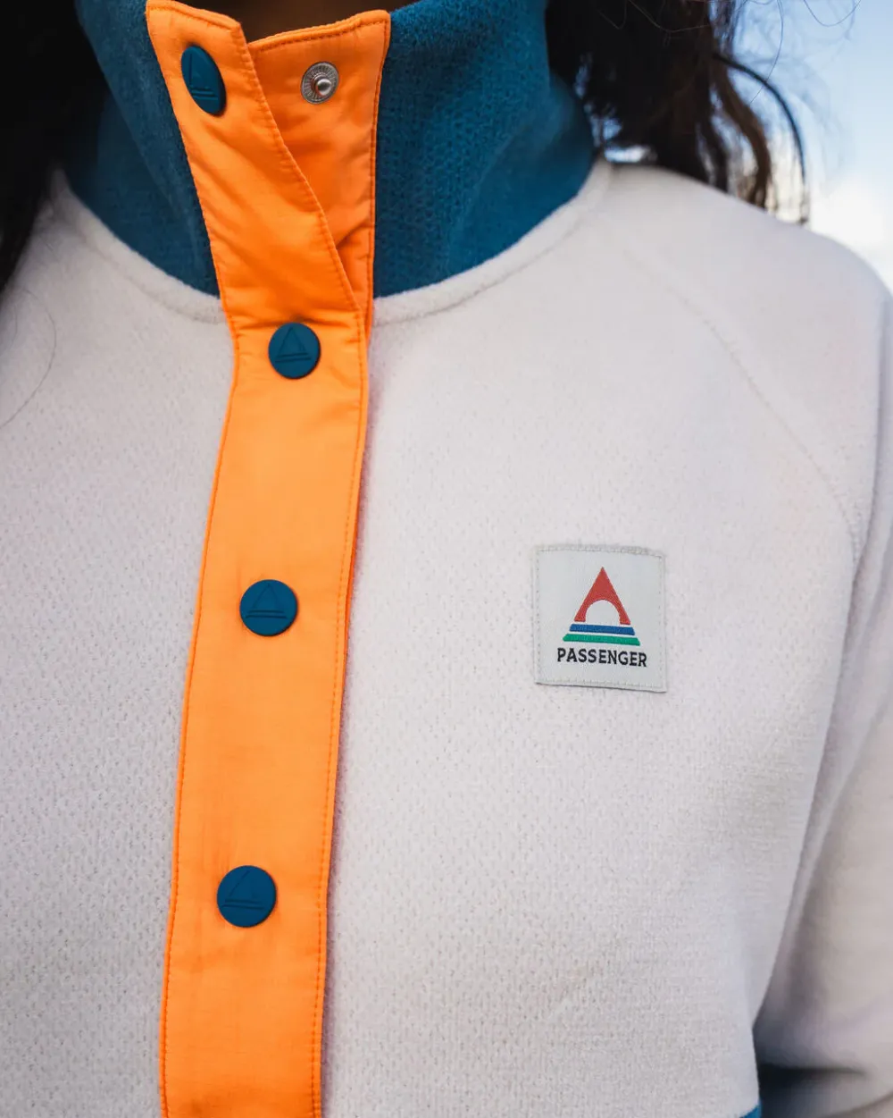 Passenger Fleece|Fleece>Snowdrop Pullover Recycled Polartec® Fleece Corsair/ Vintage White