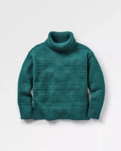 Passenger Knitwear|Women's Outlet>Snug Recycled Polo Neck Knitted Jumper Mediterranean