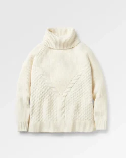 Passenger Knitwear|Women's Outlet>Snuggle Recycled Knitted Polo Neck Off White
