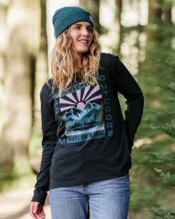 Passenger Tops & T-Shirts>Solitude Recycled Cotton Oversized LS T-Shirt Black