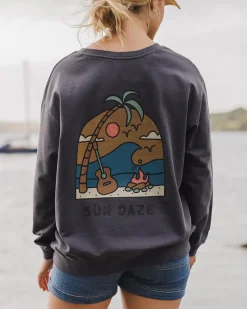 Passenger Hoodies & Sweatshirts|Women's Outlet>Sundaze Recycled Cotton Sweatshirt Charcoal