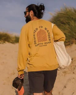Passenger Hoodies & Sweatshirts|Men's Outlet>Sundown Recycled Cotton Sweatshirt Mustard Gold