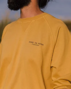 Passenger Hoodies & Sweatshirts|Men's Outlet>Sundown Recycled Cotton Sweatshirt Mustard Gold