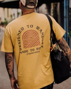 Passenger T-Shirts & Tank Tops>Sundown Recycled Cotton T-Shirt Mustard Gold