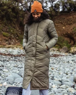 Passenger Women's Outlet|Women's>Tasman Long Recycled Insulated Jacket Dusty Olive