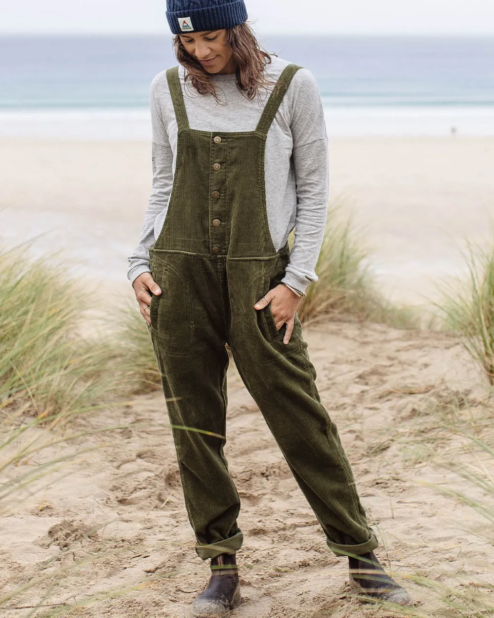 Passenger Dungarees & Pants|Women's Outlet>Tiaga Cord Dungarees Khaki