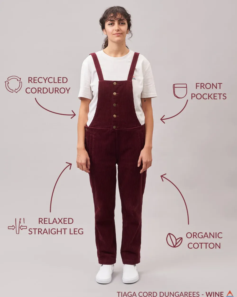 Passenger Dungarees & Pants|Women's Outlet>Tiaga Cord Dungarees Windsor Wine