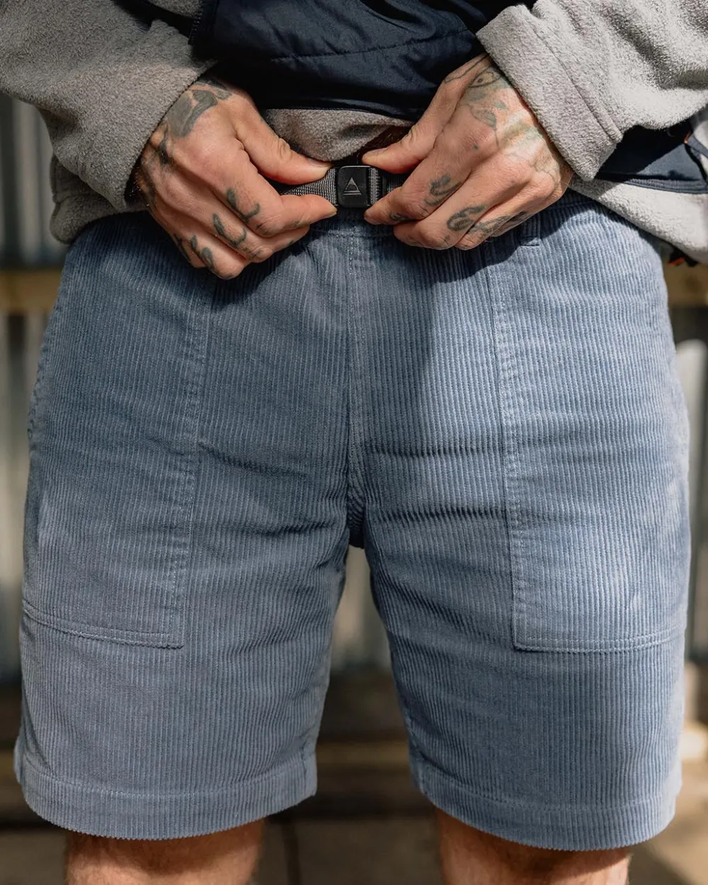 Floris van Bommel Shorts|Best Sellers>Topanga Cord Shorts Stone Blue