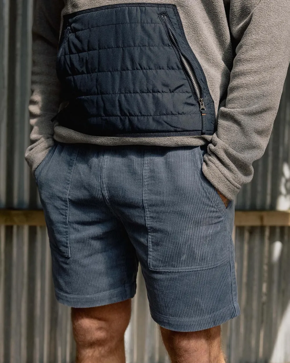 Floris van Bommel Shorts|Best Sellers>Topanga Cord Shorts Stone Blue