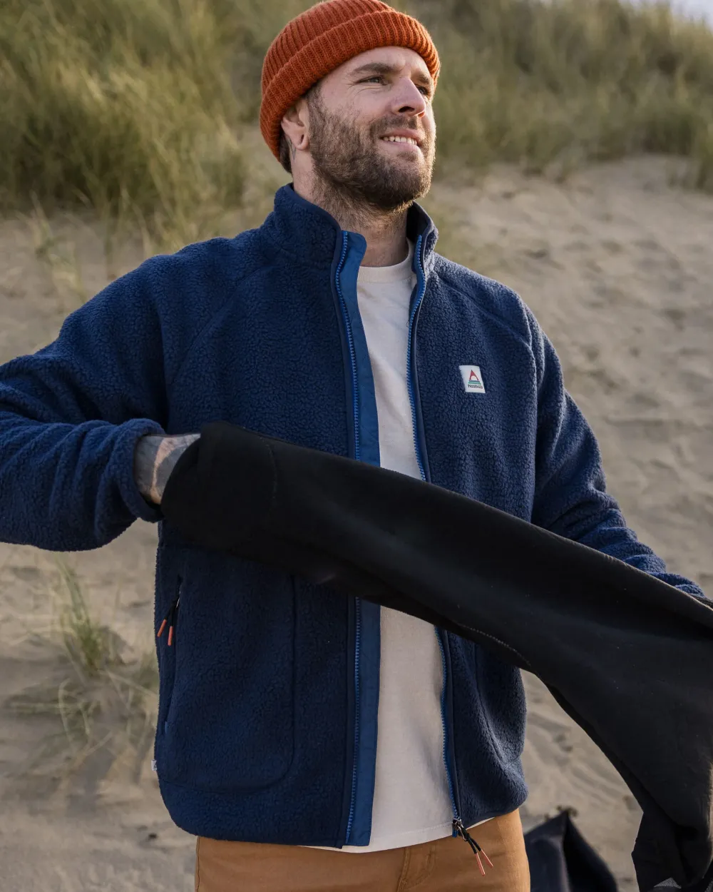 Floris van Bommel Fleece|Fleece>Tripper 2.0 Full Zip Recycled Sherpa Fleece Rich Navy