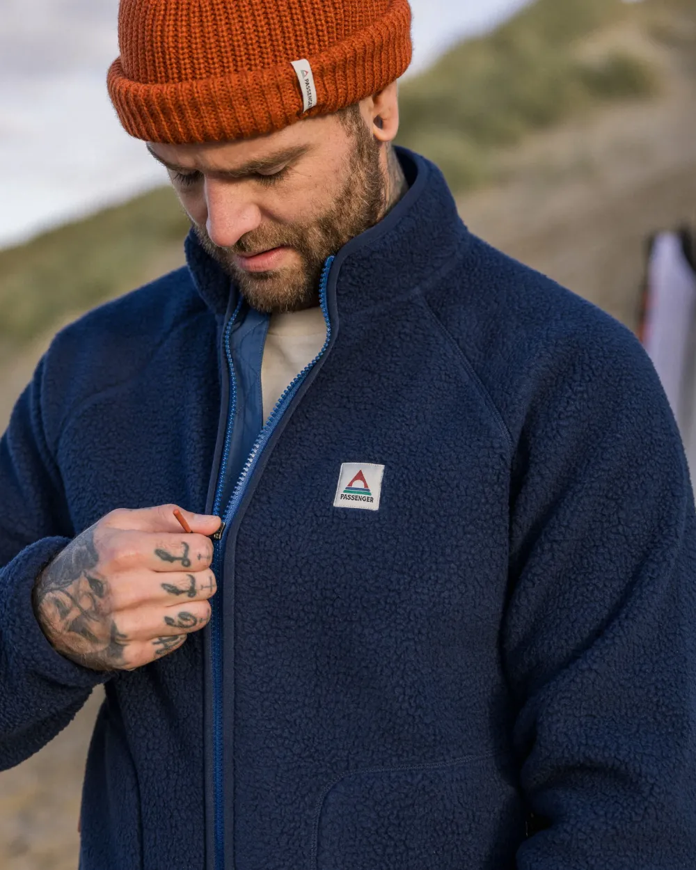 Floris van Bommel Fleece|Fleece>Tripper 2.0 Full Zip Recycled Sherpa Fleece Rich Navy
