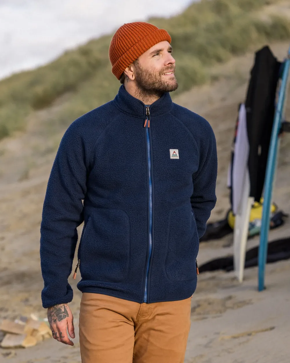 Floris van Bommel Fleece|Fleece>Tripper 2.0 Full Zip Recycled Sherpa Fleece Rich Navy