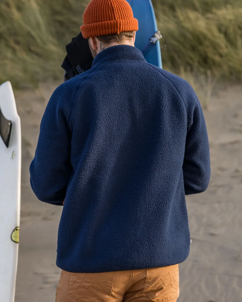 Floris van Bommel Fleece|Fleece>Tripper 2.0 Full Zip Recycled Sherpa Fleece Rich Navy