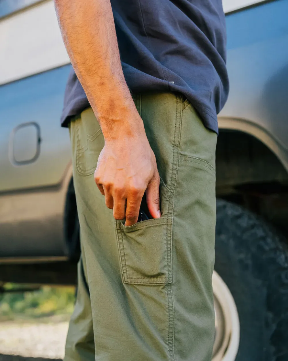 Floris van Bommel Pants|Men's Outlet>Vantage Organic Cotton Canvas Trouser Khaki