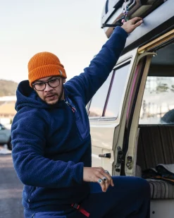 Floris van Bommel Fleece|Fleece>Ventura 1/2 Zip Recycled Sherpa Fleece Rich Navy