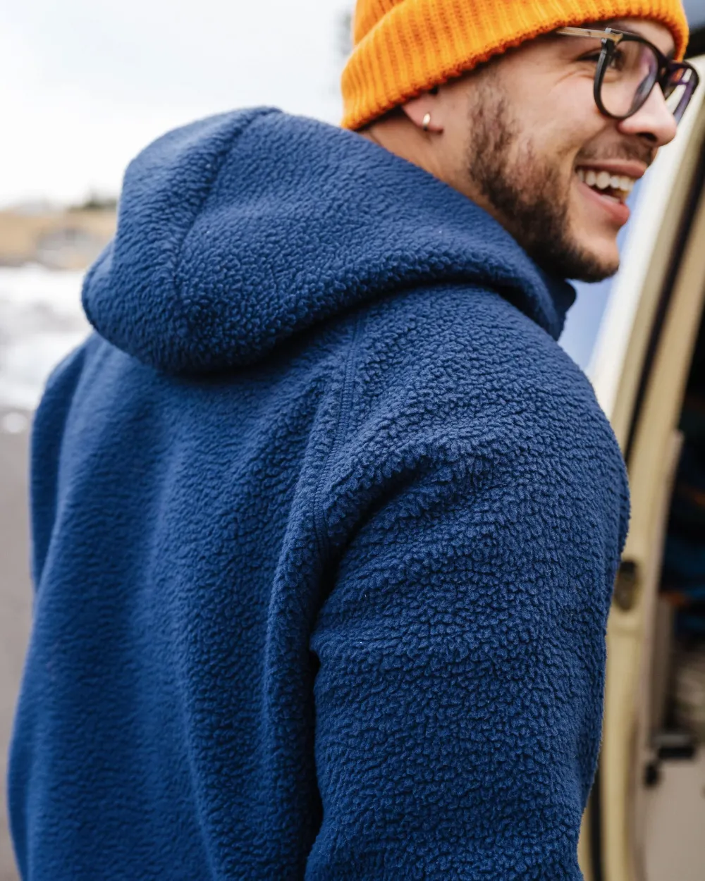 Floris van Bommel Fleece|Fleece>Ventura 1/2 Zip Recycled Sherpa Fleece Rich Navy