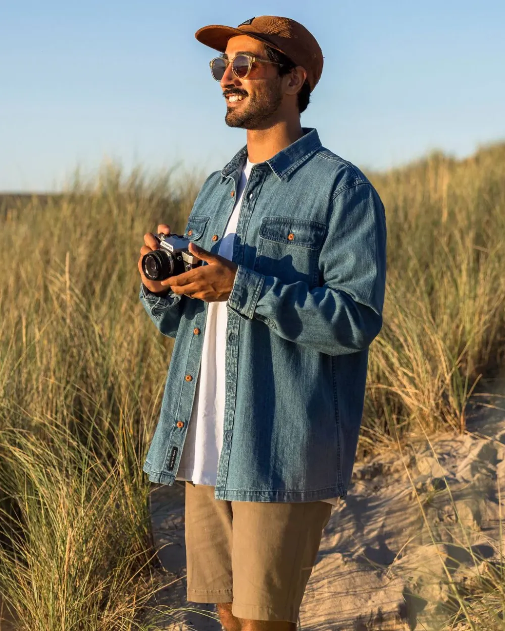 Passenger Shirts|Men's Outlet>Vision Denim Shirt Denim Blue