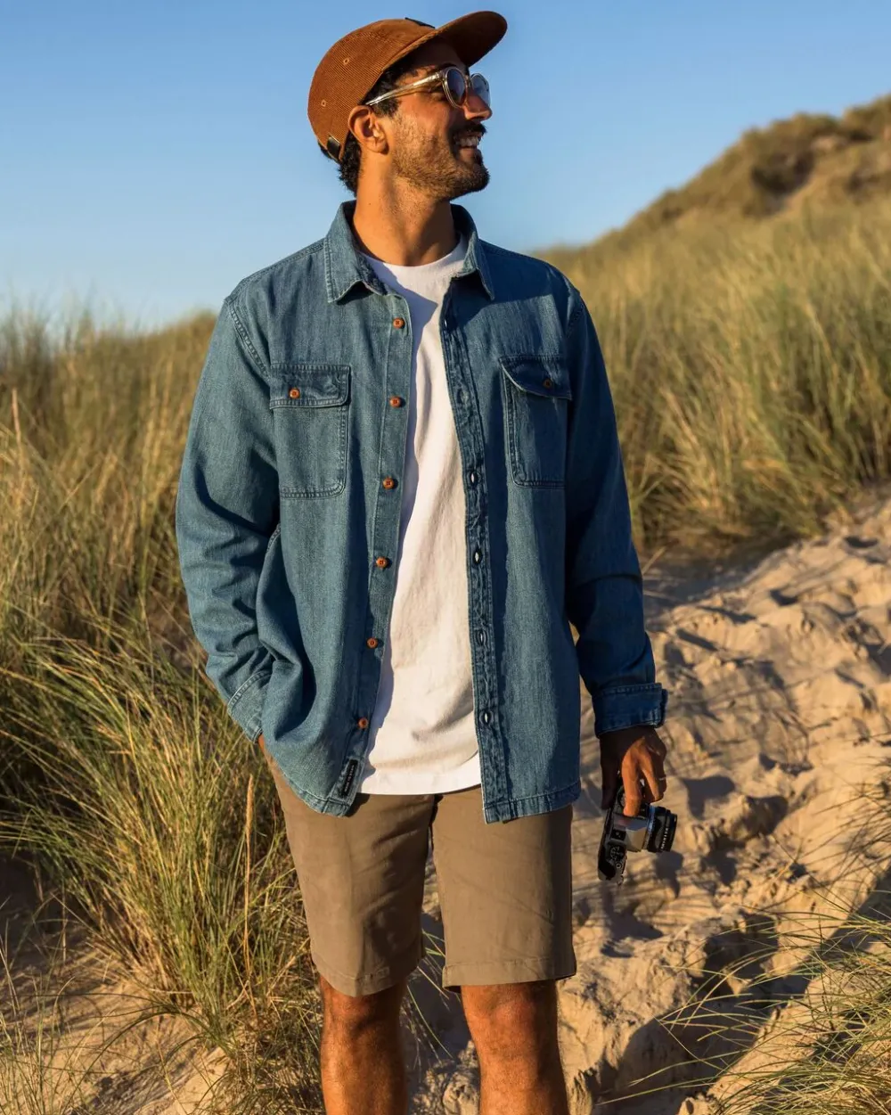 Passenger Shirts|Men's Outlet>Vision Denim Shirt Denim Blue