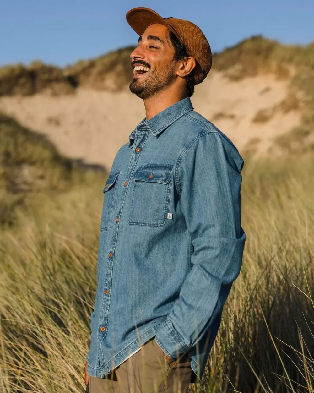 Passenger Shirts|Men's Outlet>Vision Denim Shirt Denim Blue