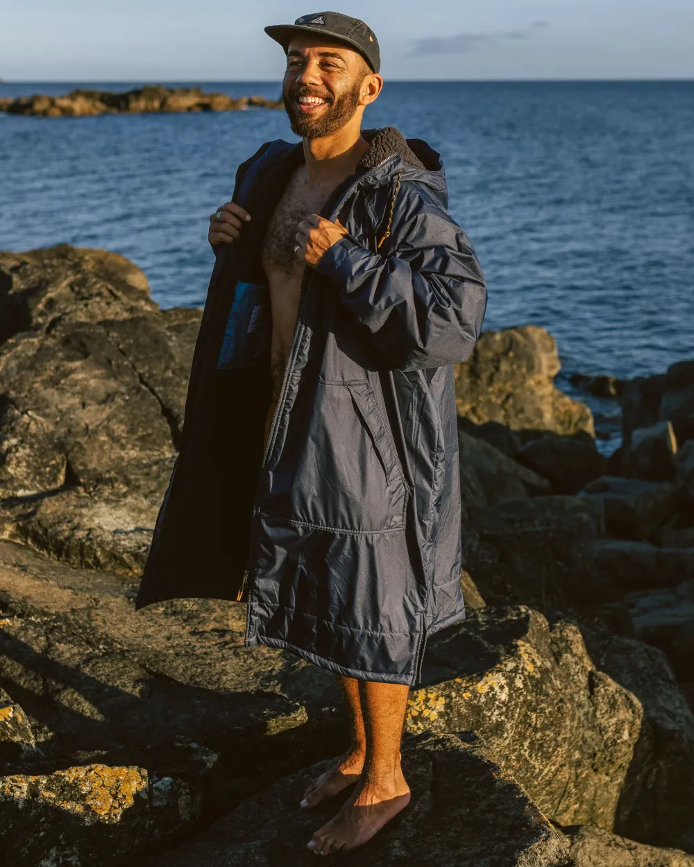 Passenger Changing Robes & Ponchos|Changing Robes & Surf Ponchos>Waves Recycled Sherpa Lined Changing Robe Rich Navy