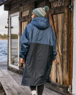 Passenger Changing Robes & Ponchos|Changing Robes & Surf Ponchos>Waves Recycled Sherpa Lined Changing Robe Dark Denim/ Deep Navy