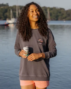 Passenger Hoodies & Sweatshirts>Wilds Recycled Cotton Oversized Sweatshirt Charcoal