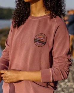 Passenger Hoodies & Sweatshirts|Women's Outlet>Wilds Recycled Cotton Oversized Sweatshirt Crushed Berry
