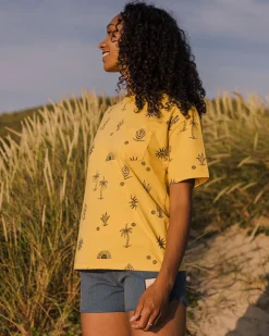 Passenger Tops & T-Shirts|Women's Outlet>Yerba Recycled Cotton T-Shirt Ochre Yellow