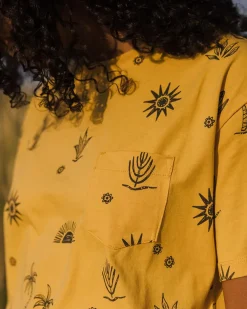 Passenger Tops & T-Shirts|Women's Outlet>Yerba Recycled Cotton T-Shirt Ochre Yellow